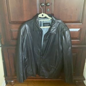 Izod XL Black Leather Jacket